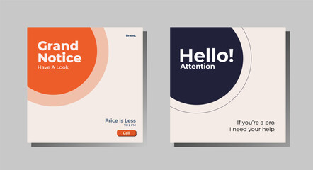 Minimal attention social media post, Professional business marketing new post design. digital marketing Social media post template design .
