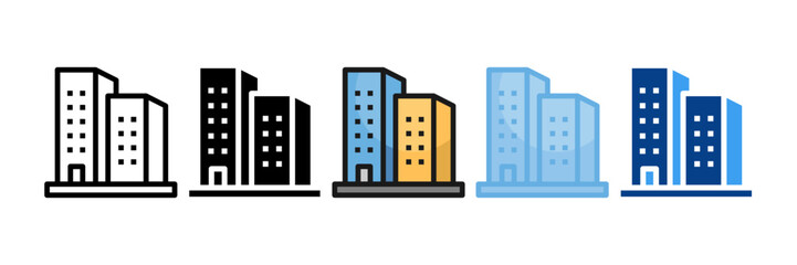 Company Icon Set Multiple Style Collection