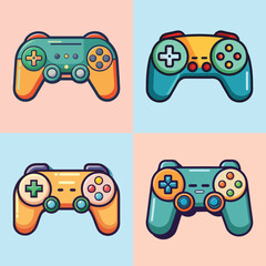 Collection of Colorful Game Controllers Digital Illustration © SharikaShammi