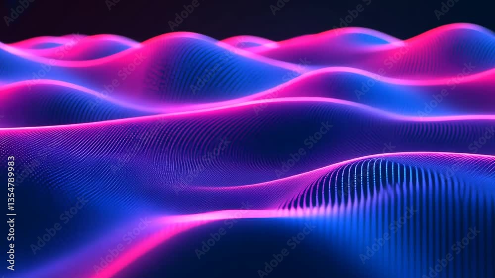 Poster abstract technology background with colorful waves and dots generative ai
