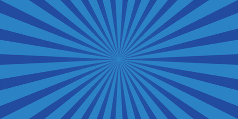 Comic radial background. Blue Comics rays background. Vector summer backdrop illustrations.