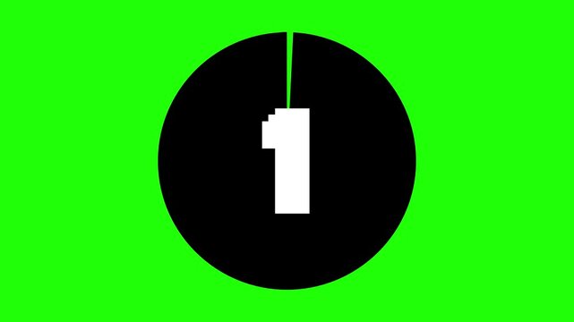 5-Second Countdown Timer Video with Green Background