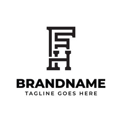 Letters FH Monogram Logo, suitable for any brand with FH or HF initials