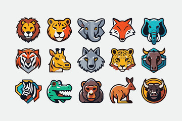 Animal Heads Collection Lion, Tiger, Elephant, Fox, Zebra, Giraffe, Leopard, and More