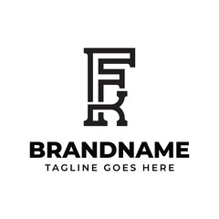 Letters FK Monogram Logo, suitable for any brand with FK or KF initials