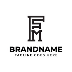 Letters FM Monogram Logo, suitable for any brand with FM or MF initials