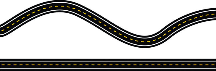 Asphalt road. Road vector illustration. Seamless highway road.