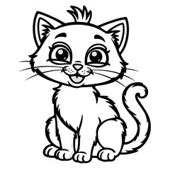 Obraz premium Coloring Page Outline of Cute Cat