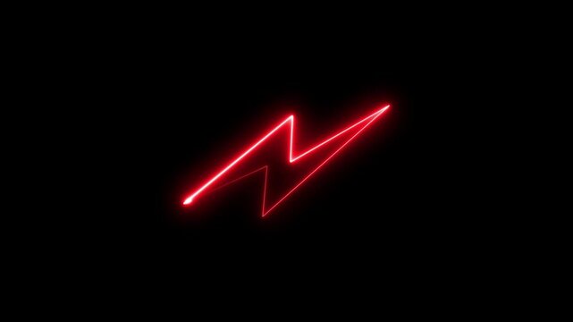 Charging icon, power icon and battery charging electronic technology icon neon line concept Flash neon power charging icon eon lightning bolt, glowing sign.