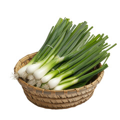 Obraz premium Harvesting green onions fresh market food photography rustic setting