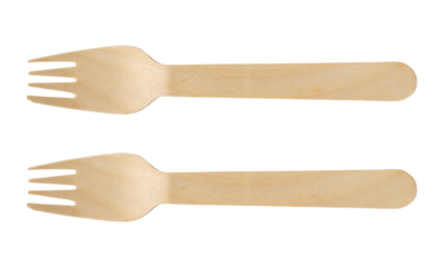 Two wooden spoons together and a transparent background.