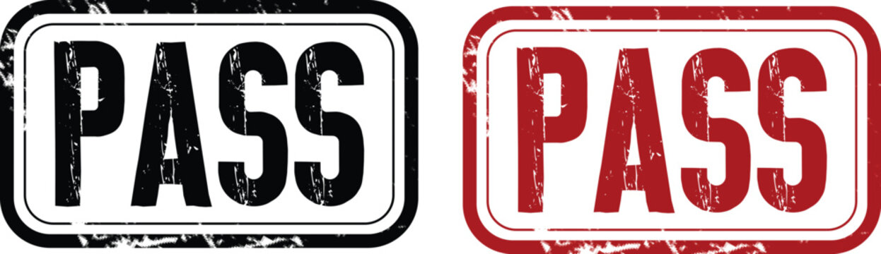 Pass stamp with grunge texture. Stamp with the words pass. Grunge retro stamp isolated. Stamp sign vector.