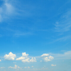 Blue sky and light clouds.