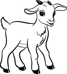 goat on white background