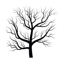 Obraz premium Naked tree vector. Naked tree silhouette symbol website logo graphic design. Leafless branches sign symbol icon isolated on white background. Vector illustration. EPS 10