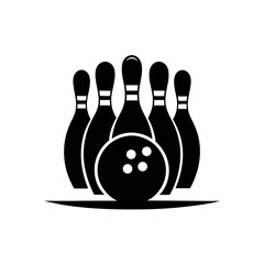 Simple Bowling Pins Vector Art.