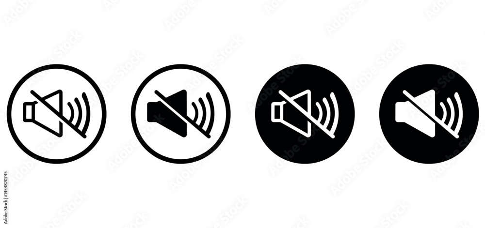 Fototapete sound off icon set. simple sound volume and audio mute mark symbol design illustration. volume icon 