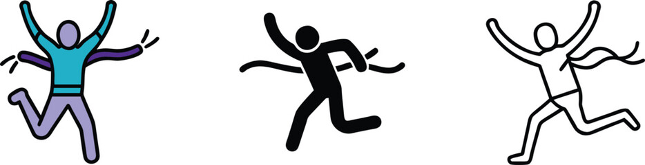 Winning Race Finish Line Celebration Joyful Runner Success Athlete