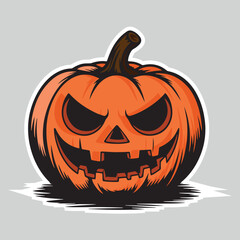 Collection of carved pumpkins with various scary and funny expressions, perfect for Halloween themes. Vector cartoon illustration