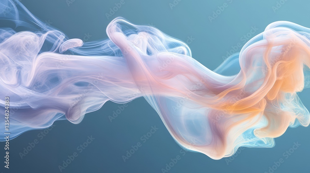 Leinwandbilder Smooth gradient of colorful shades with swirling smoke, creating a dynamic and eye-catching background, perfect for text placement.