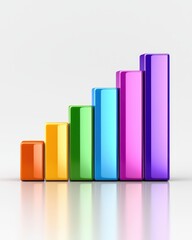 Colorful bar graph depicting growth and progress in a modern business context.