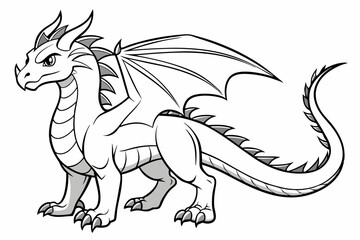 coloring page line art the dragon black vector