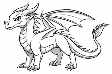 coloring page line art the dragon black vector