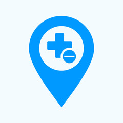 Pharmacy Map Pin Vector, Medicine Store Icon, Health Location Marker