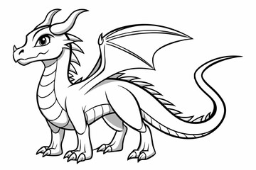 coloring page line art the dragon black vector