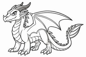 coloring page line art the dragon black vector