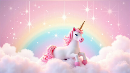 Fototapeta premium white horse on a blue background