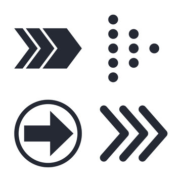Set of arrows icon logo vector illustration. arrows pack symbol template for graphic and web design collection