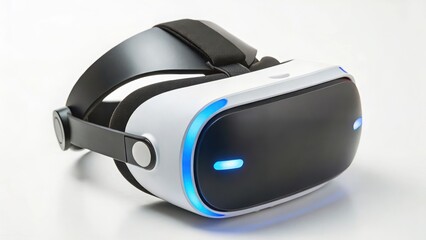 Fototapeta premium Futuristic Virtual Reality Headset Isolated for Gaming and Tech Websites