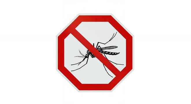No mosquito sign symbolizing prevention and control of mosquito borne diseases