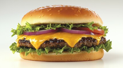 Delicious Cheeseburger with Fresh Ingredients.