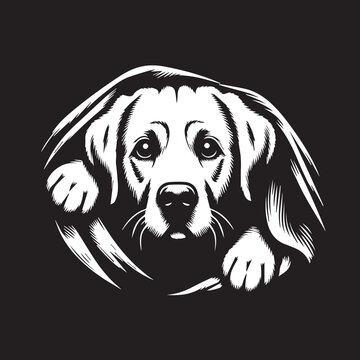 Peeking Labrador Retriever Dog Svg File Black whirt