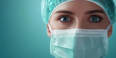 Close-Up of Medical Professional with Protective Gear and Mask