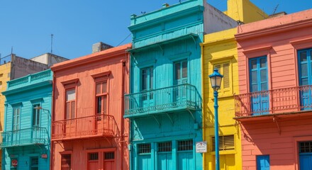 Colorful Buildings And Balconies Standing Tall In Sunshine