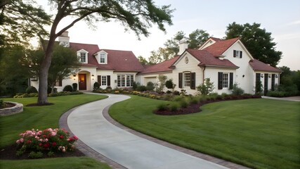 "Beautiful home exterior showcasing its stunning architectural design, with impressive curb appeal and outdoor features."