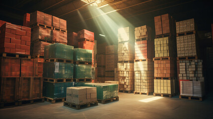 Boxes kept on shelves in the warehouse Hypnotic