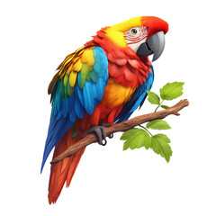 Fototapeta premium Colorful parrot on a transparent background in nature environment