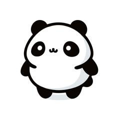 Naklejka premium Cute Panda Sitting Adorably Against White
