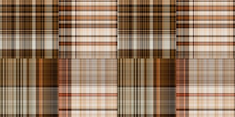 Warm fall gingham tartan check seamless border pattern. Woven classic variegated ombre check ribbon trim. Repeatable banner for washing tape and for fashion edging design