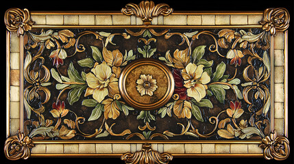 Obraz premium Ornate Floral Ceiling Panel