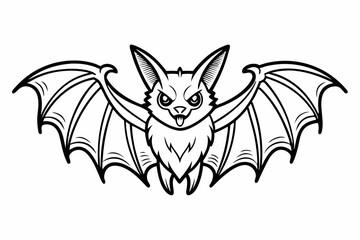 Obraz premium coloring page line art the bat black vector