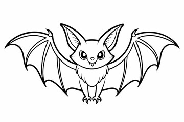 coloring page line art the bat black vector