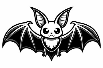 coloring page line art the bat black vector
