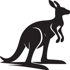 Kangaroo vector silhouette on white background