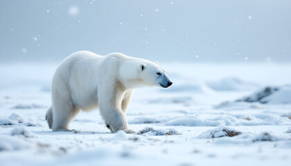 Majestic Polar Bear in Winter Wonderland