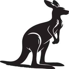 Kangaroo vector silhouette on white background